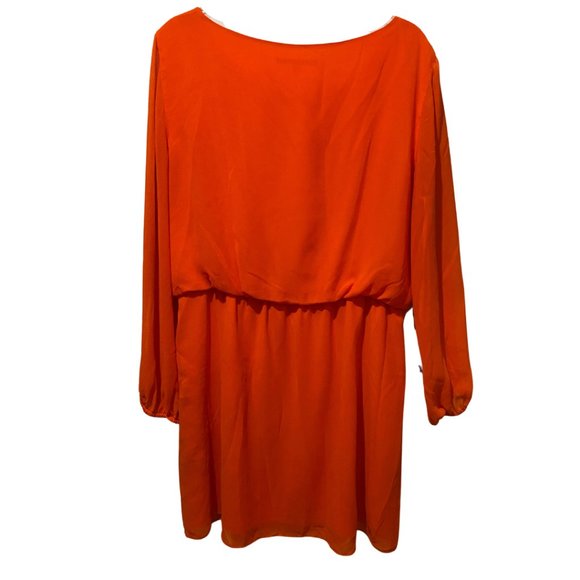 Gianni Bini orange popover dress sz Large - Picture 3 of 5